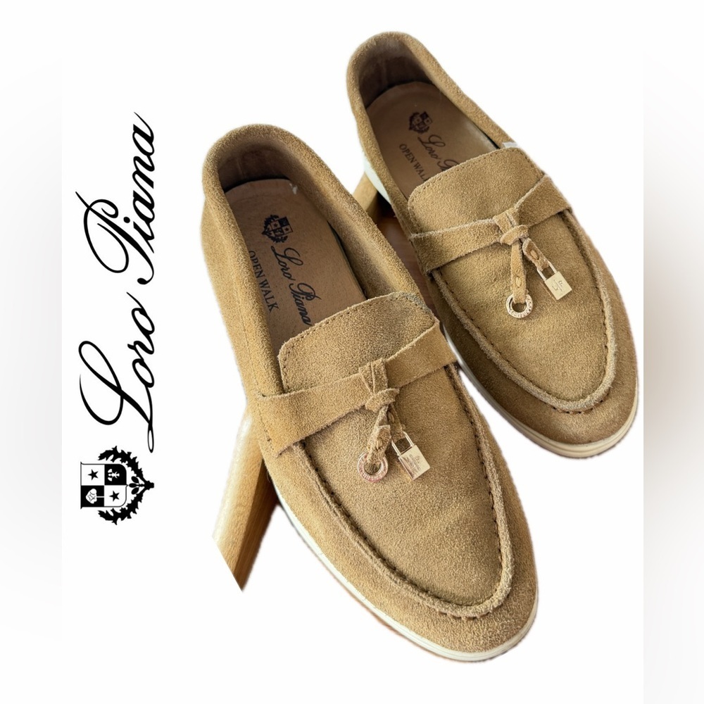 Loro Piana Loafers Summer Charm Walk Suede Sz 35 Made in Italy‎ Comfort Luxury